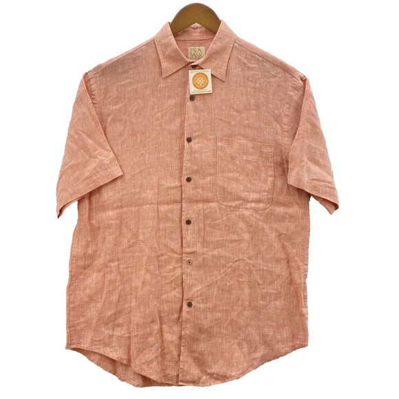 Jos. A. Bank Other - Jos A Bank Linen Shirt Men's Medium Pink Button Up Short Sleeve Summer Comfort